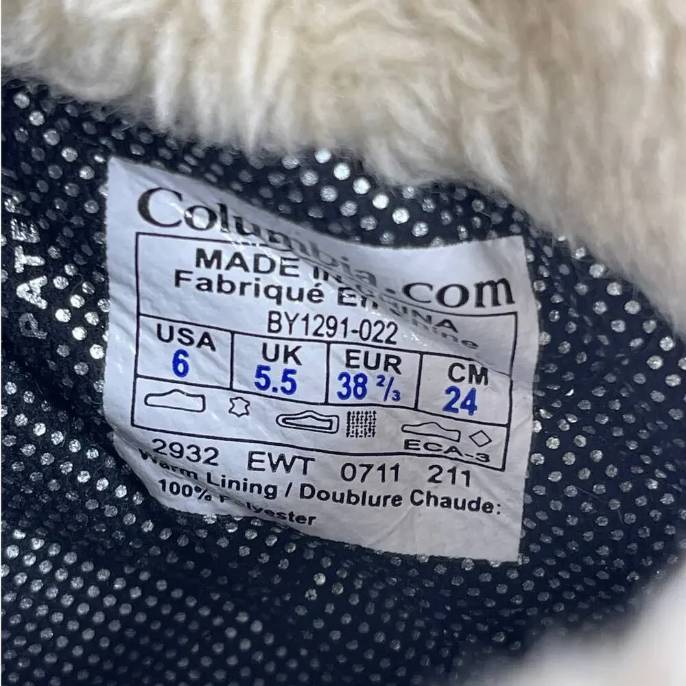 Columbia Omni-Heat Gray Pink Winter Snow Boots Girl Size 6/W Size 8 (BY1291-022)